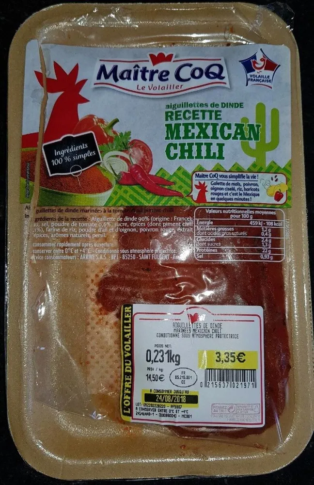 Aiguillettes de Dinde Mexicain Chili