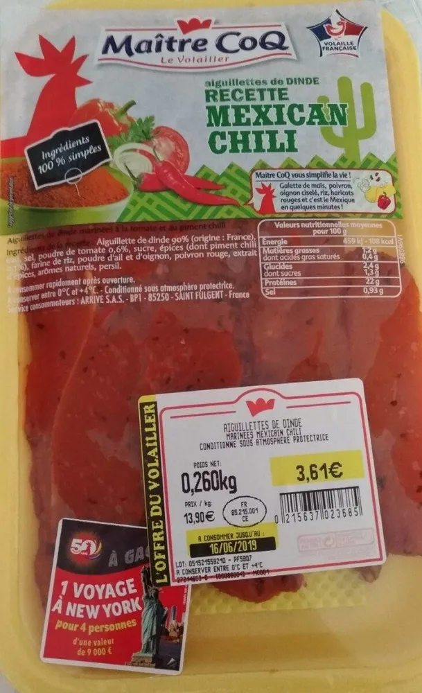 Aiguillettes de dinde recette mexican chili