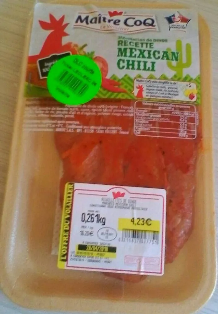 Aiguillettes dinde recette mexican Chili