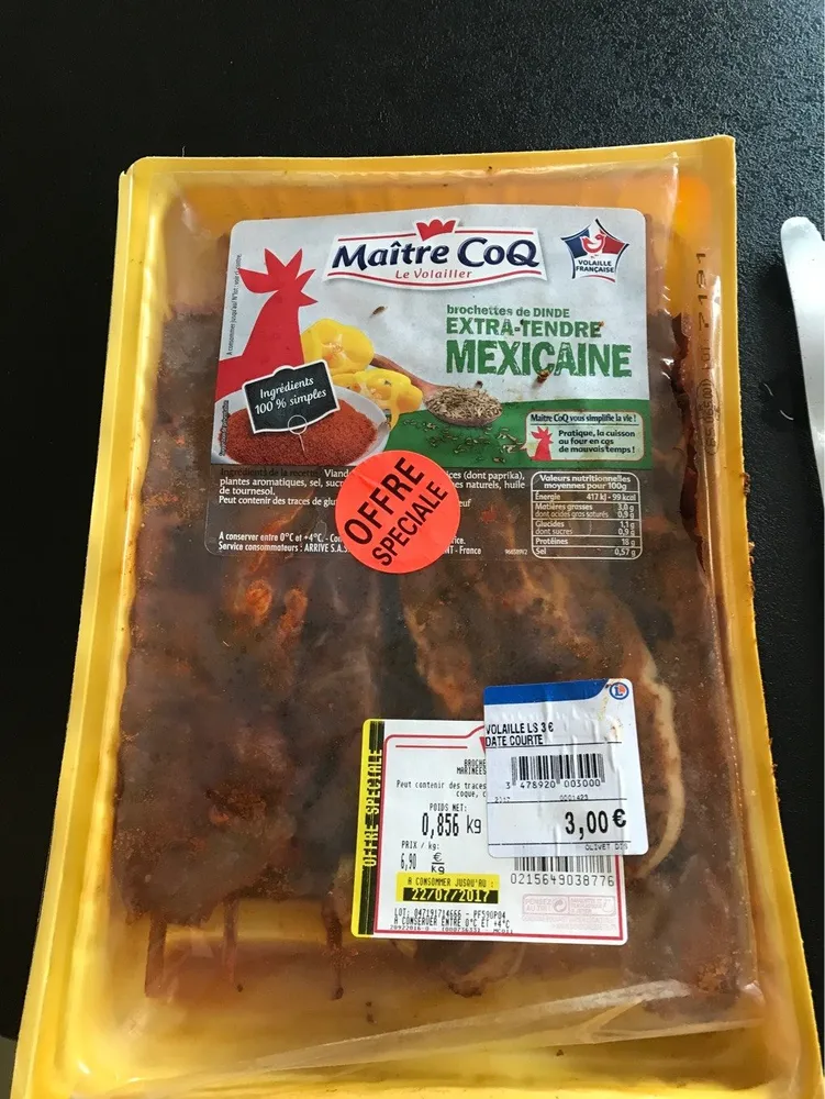 Brochette de dinde extra tendre mexicaine