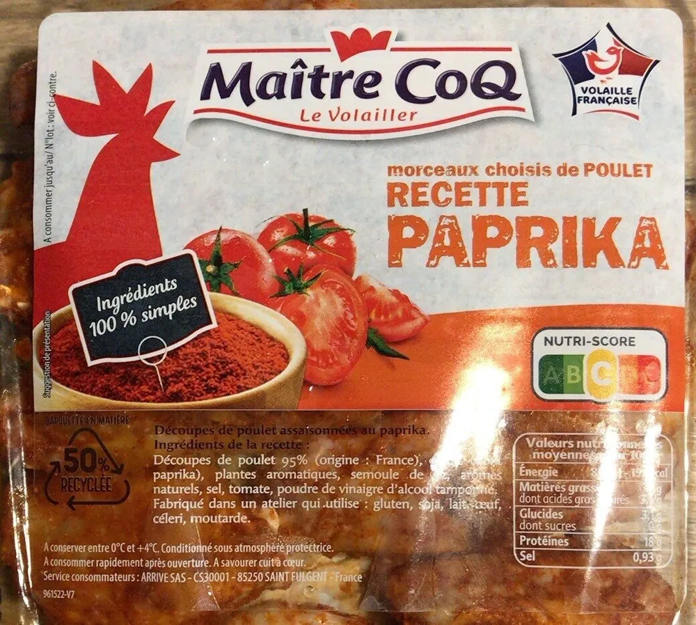Morceaux choisi de poulet recette Paprika