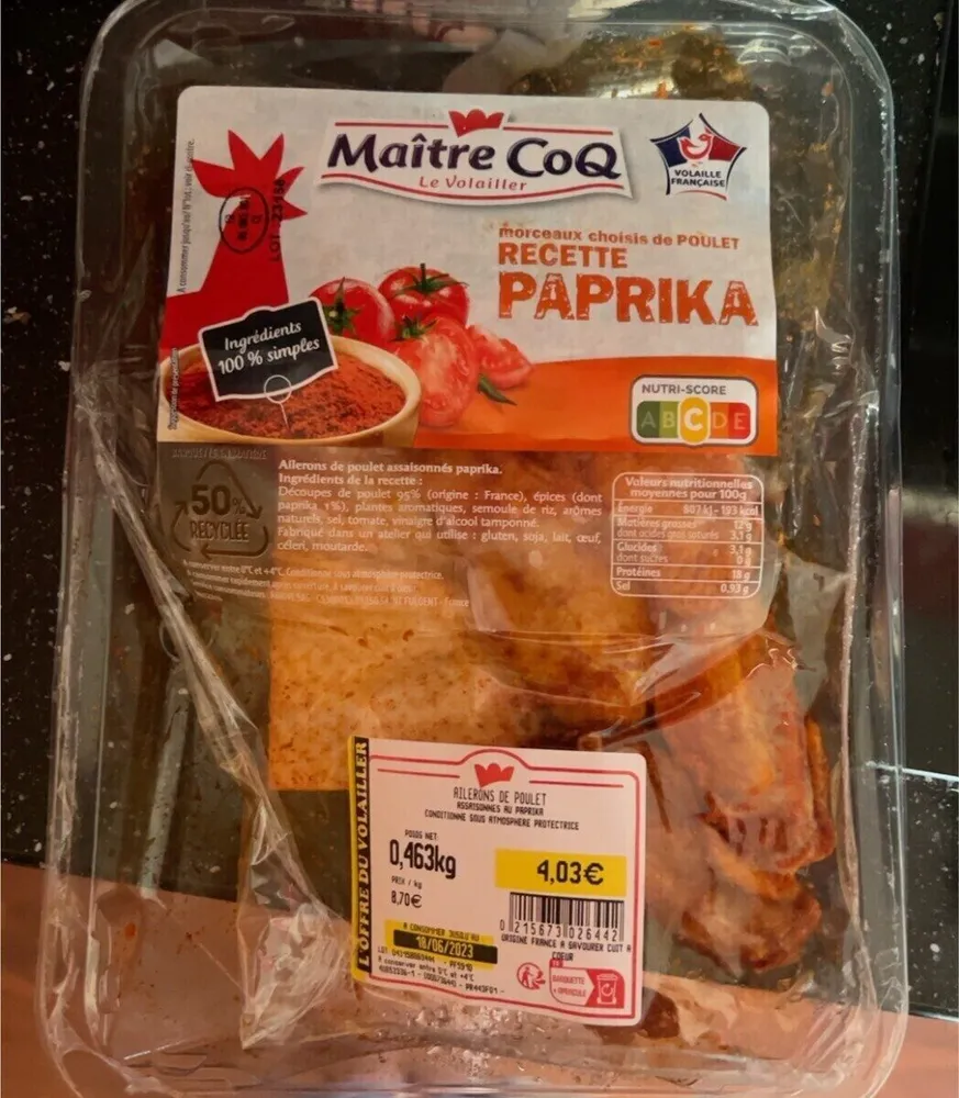 Ailerons de poulet recette paprika
