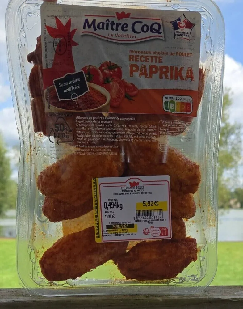 Ailerons de poulet assaisonnés au paprika