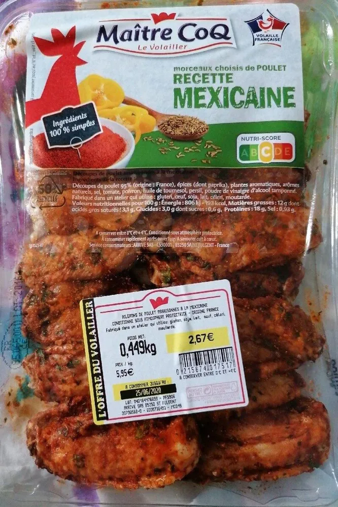 Morceaux de poulet recette Mexicaine