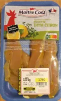 Aiguillettes de poulet recette thym citron