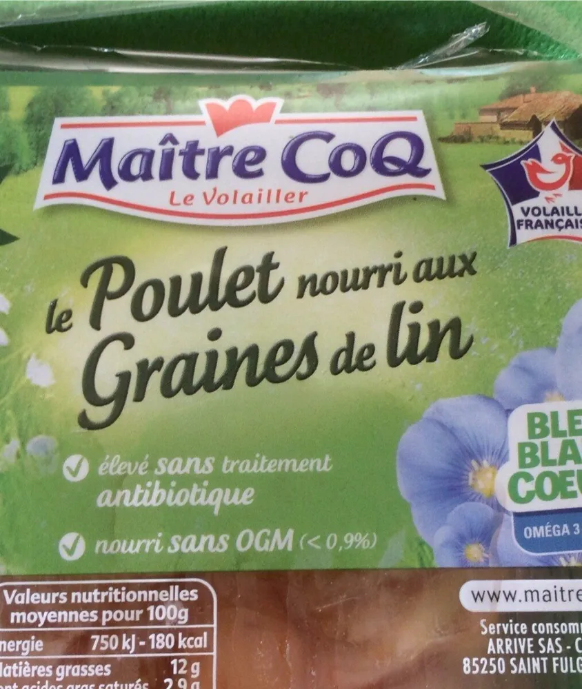 Poulet nourri aux graines de lin