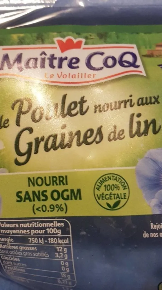Le poulet nourri aux graine de lin