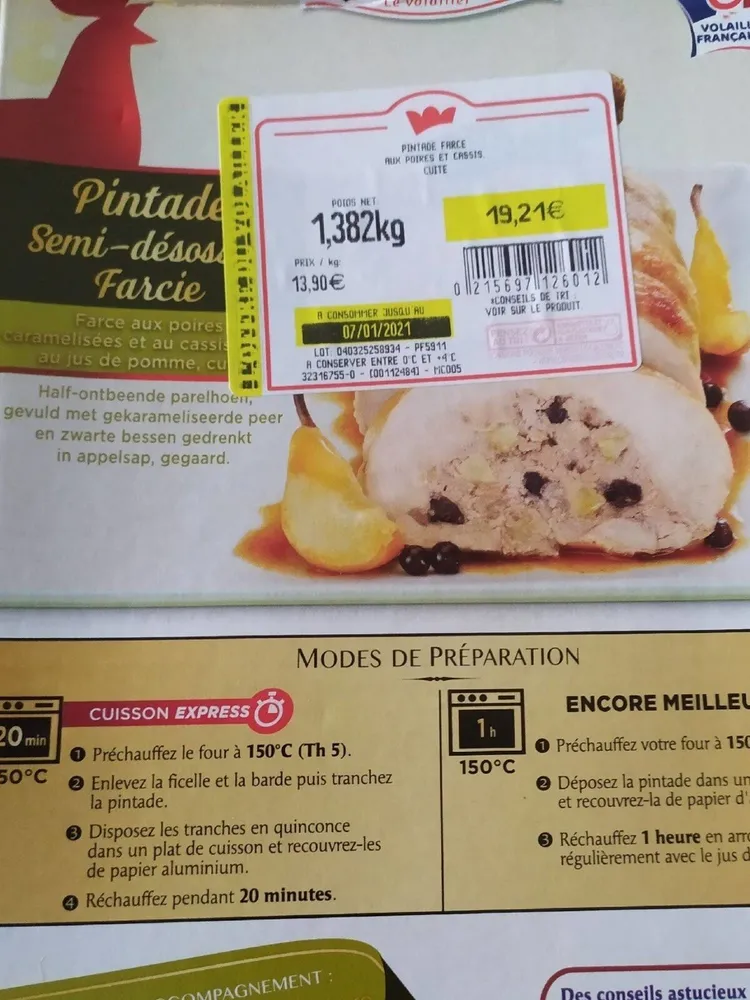 Pintade farcir