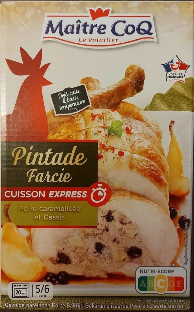 Pintade farcie poire caramélisée & cassis