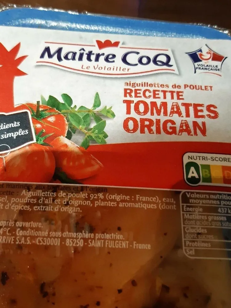 Aiguillettes de poulet Recette tomates origan