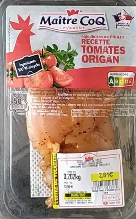 Aiguillettes de Poulet Recette Tomates Orgigan
