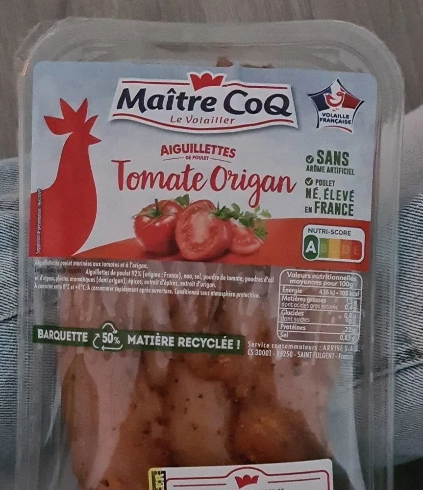 Aiguillettes de poulet tomate origan