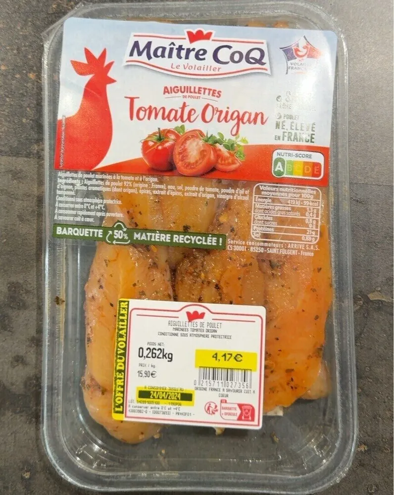 Aiguillettes de Poulet Tomate Origan