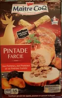 Pintade farcie aux pommes, pruneaux et sa poitrine fumée
