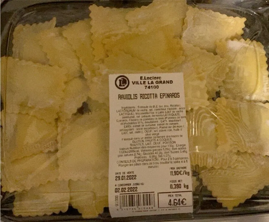 Ravioli ricotta epinars (traiteur)