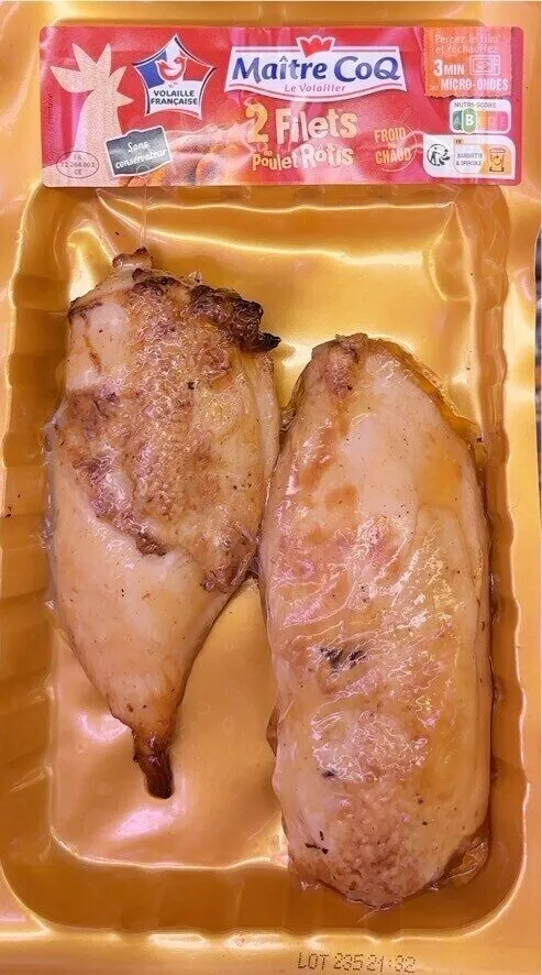 Filets de poulet rotis