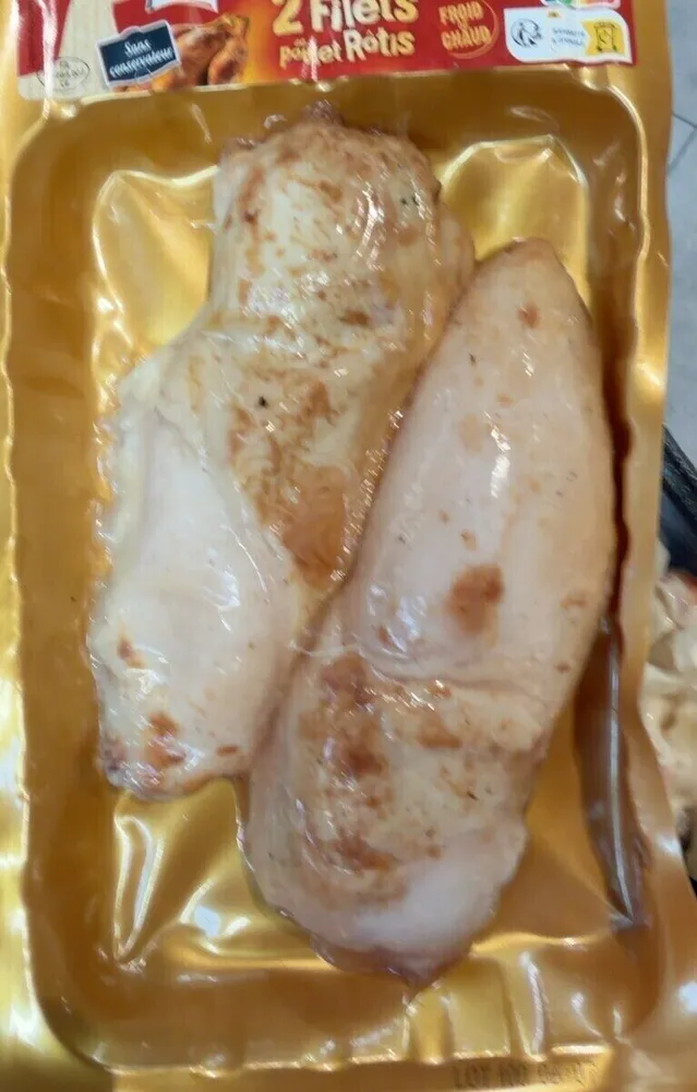 Fillets de poulet avec peau rôtis cuits