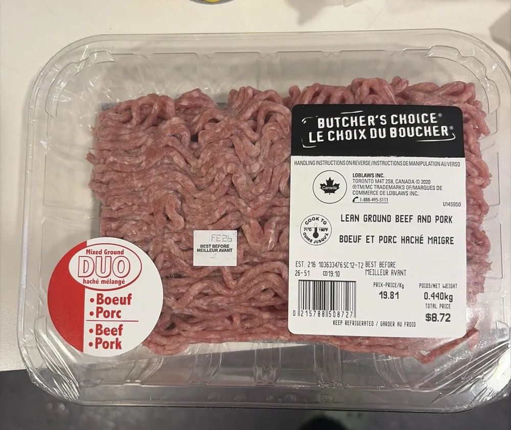 Lean Ground Beef and Pork