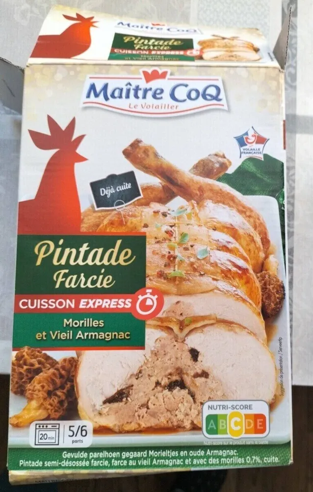 Pintade farcie morilles et vieil armagnac