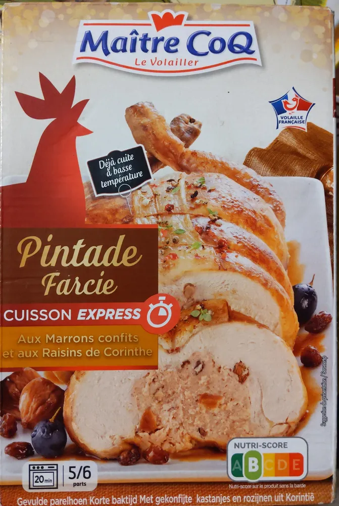 Pintade farcie aux Marrons confits et aux Raisins de Corinthe