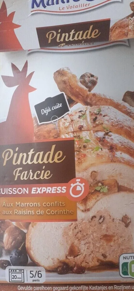 Pintade farcie aux Marrons confits et aux Raisins de Corinthe