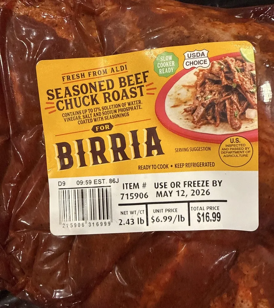 Seasoned Beef Chuck Roast For Birria