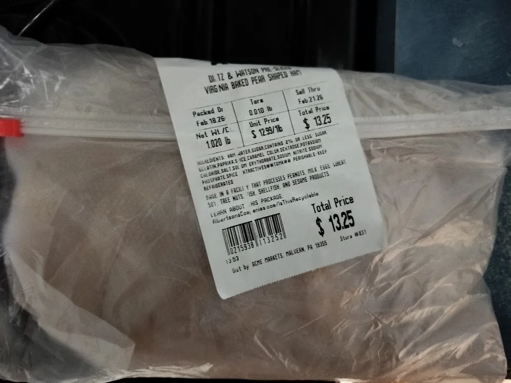 Virginia Baled Pear Sliced Ham