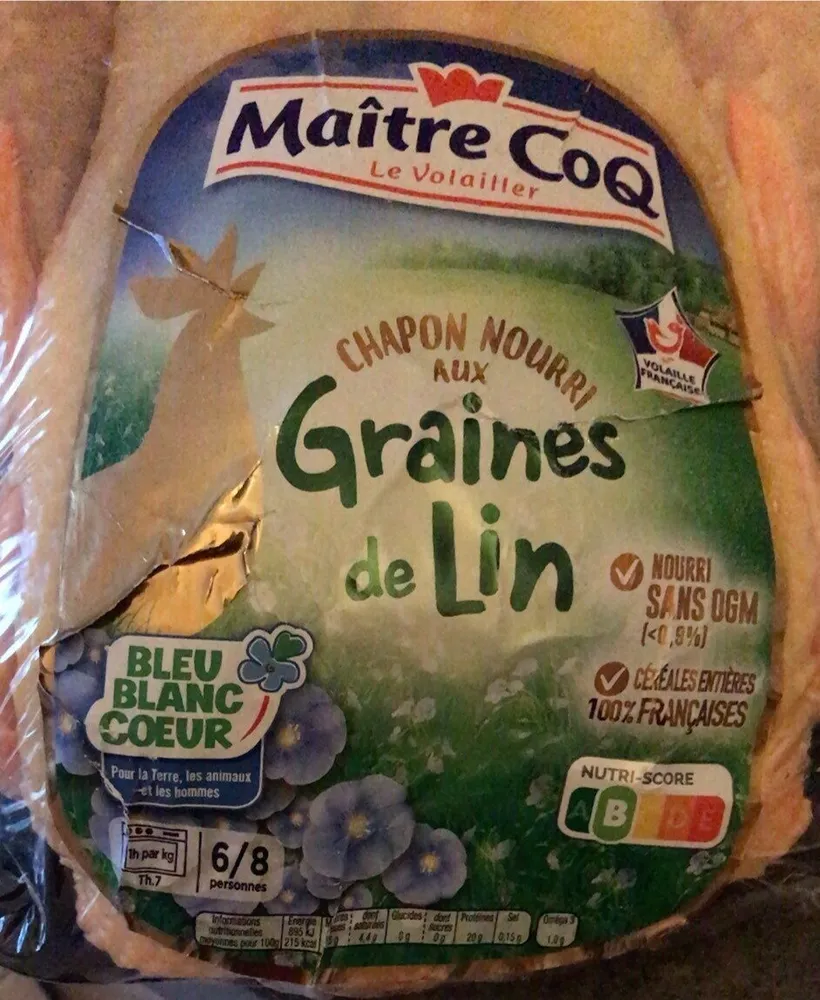 Chapon  nourri aux graines de lin