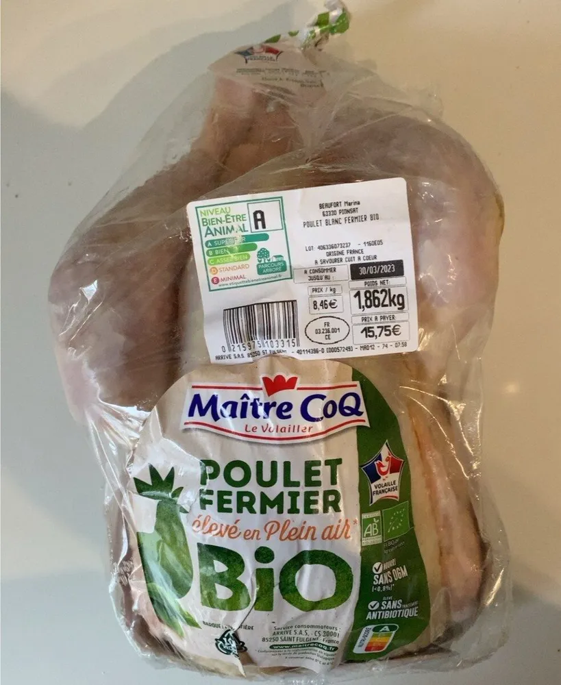 Poulet fermier Bio