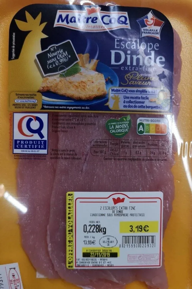 Escalope de dinde