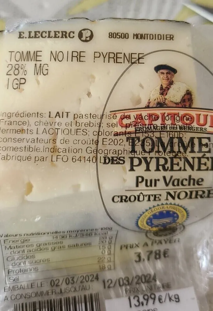 Tomme noir pyrenee