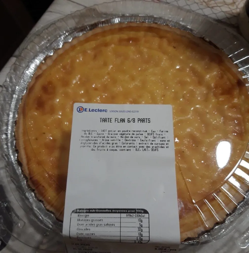 Tarte flan 6/8 parts