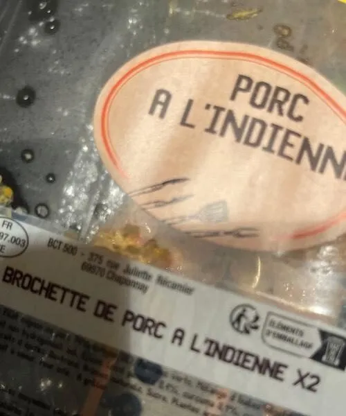 Brochette de porc à l’indienne