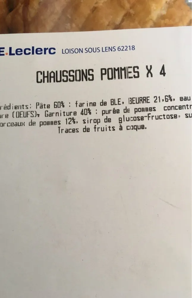 Chaussons pomme