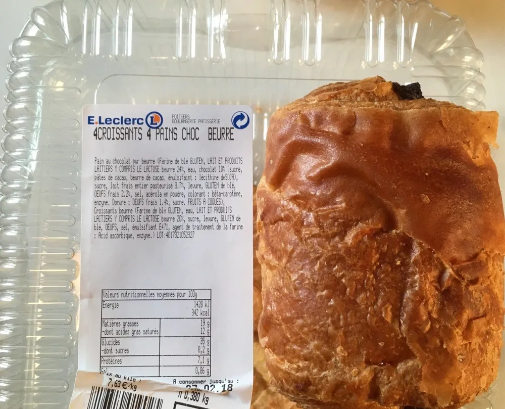 4 croissants + pains choco beurre