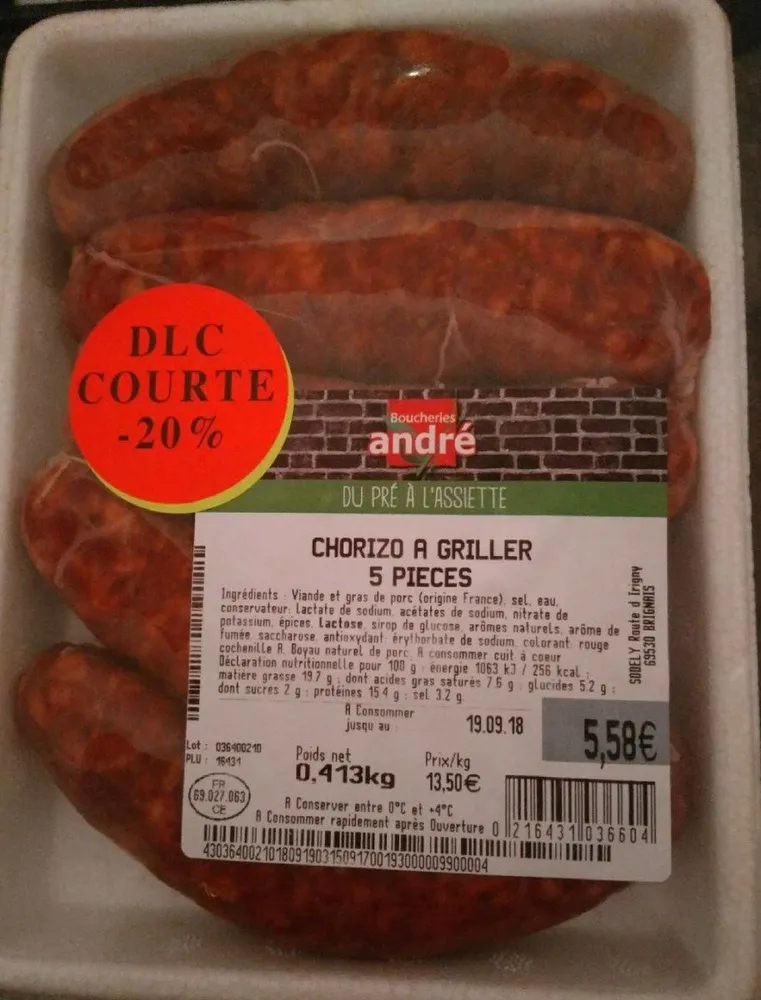 Chorizo à griller 5 pièces
