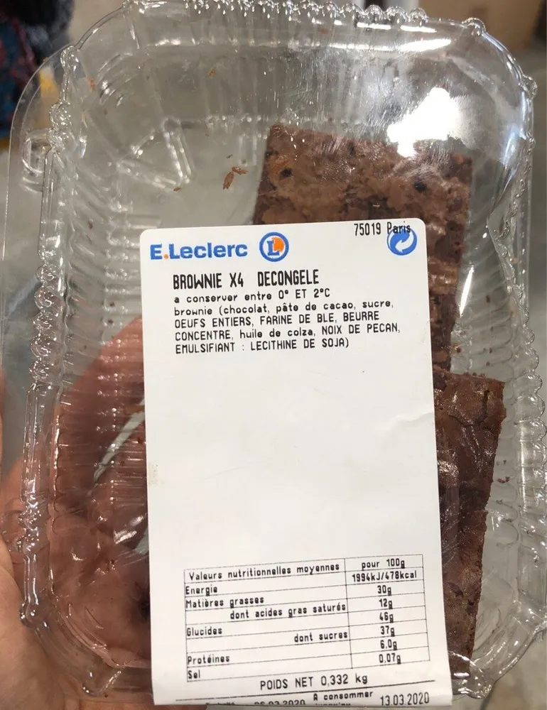 Brownie x4 decongele