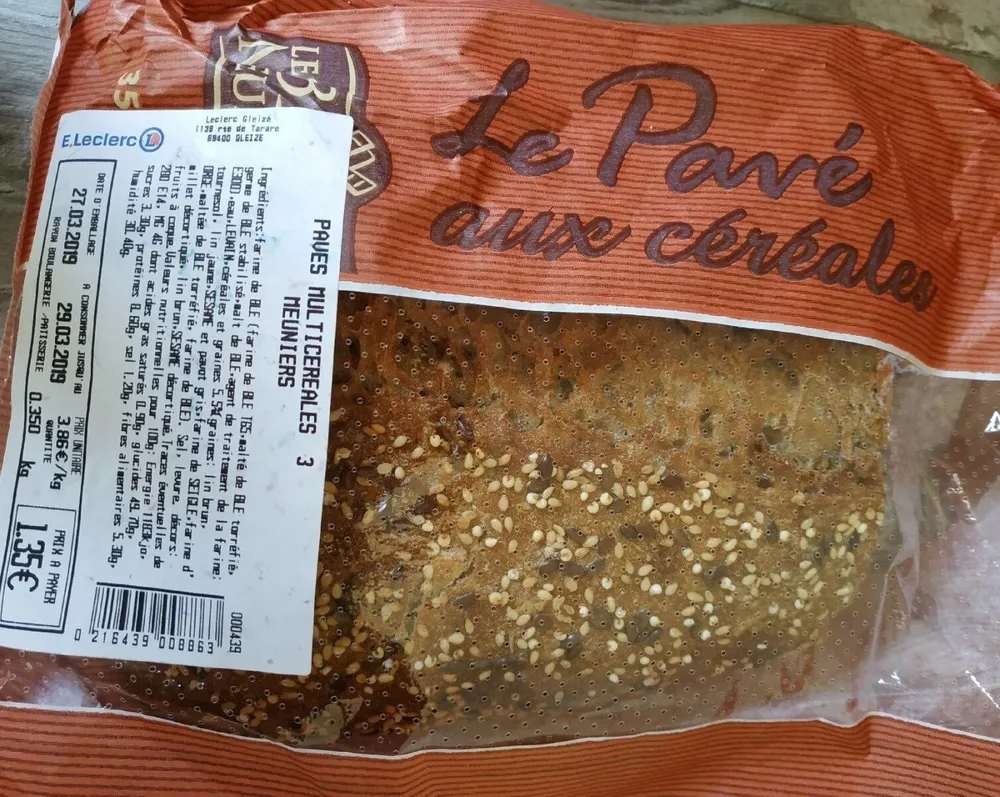 Pain pavé multicereales 3 meuniers