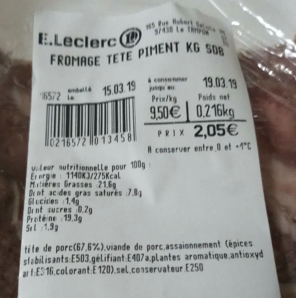 Fromage de tête piment