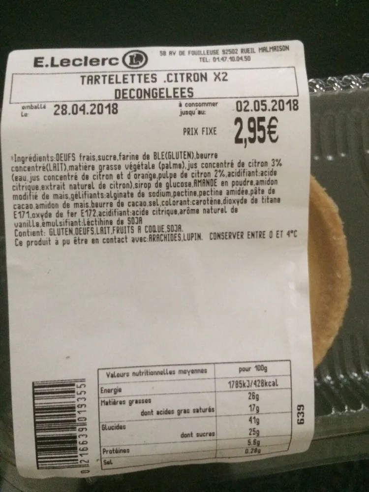 Tartelette citron