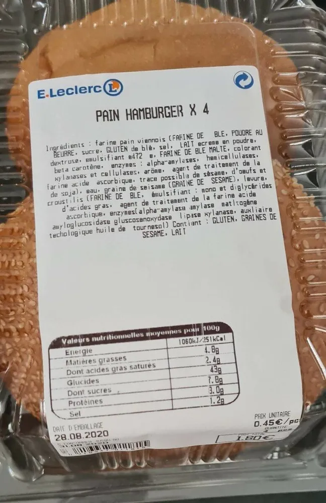 Pain hamburger