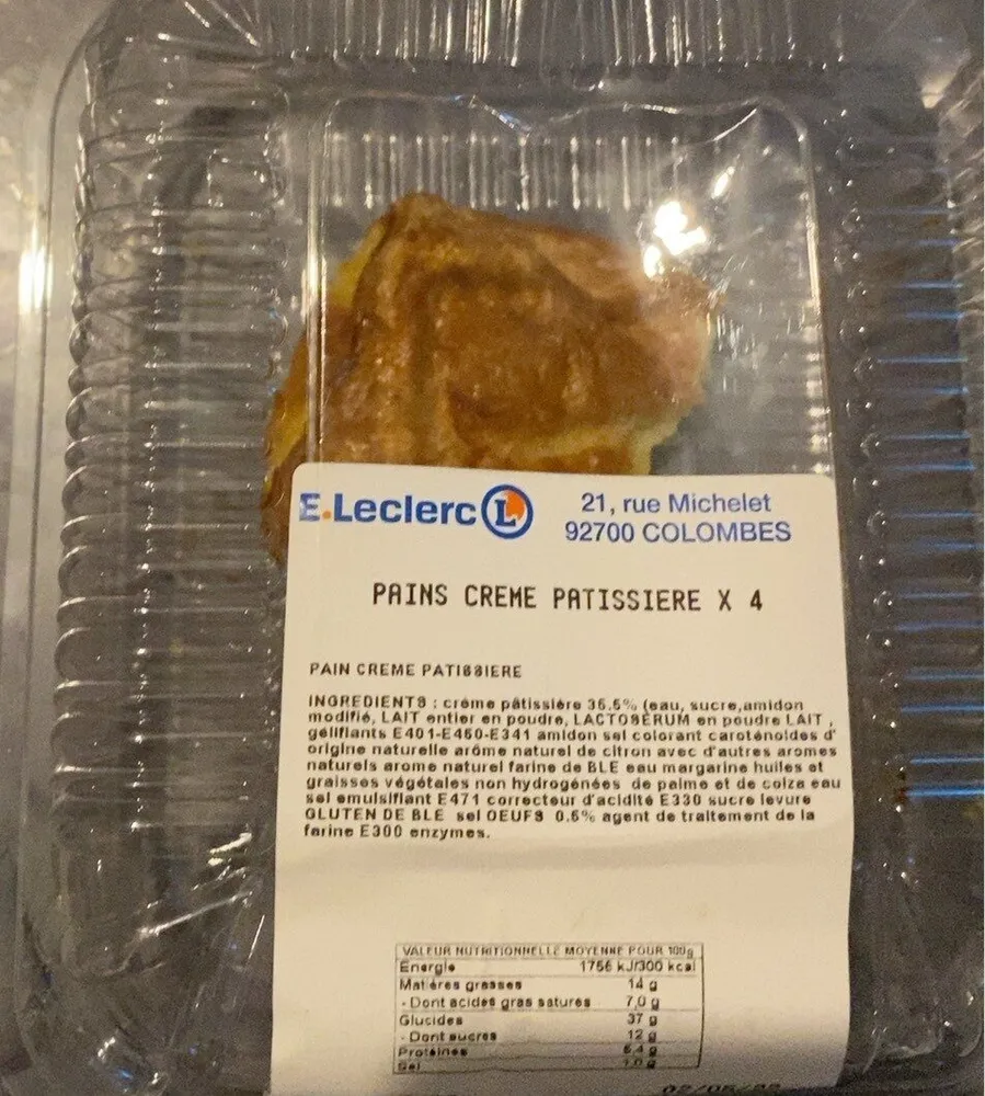 Pains creme pâtissière