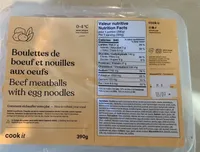Boulettes de boeuf et niuilles aux oeufs