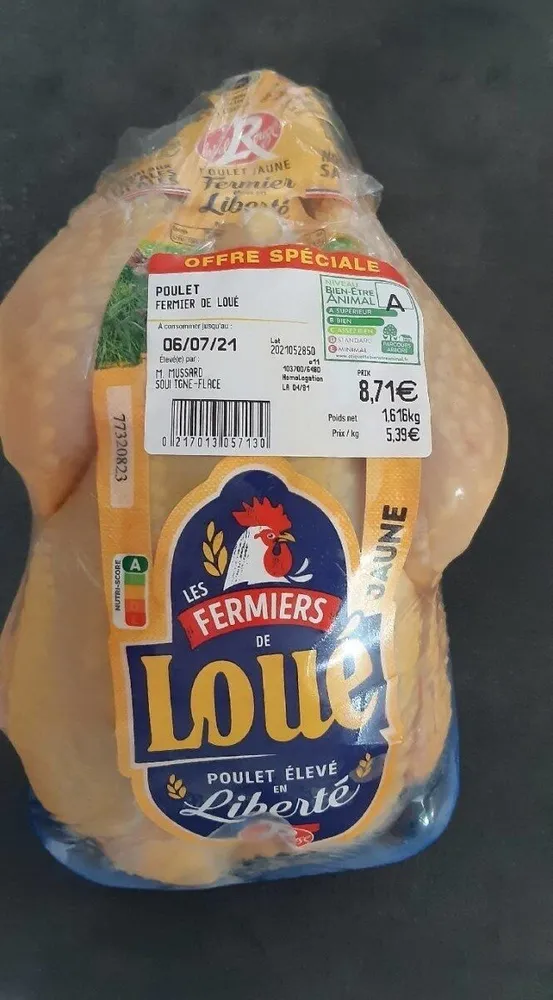 Poulet jaune fermier