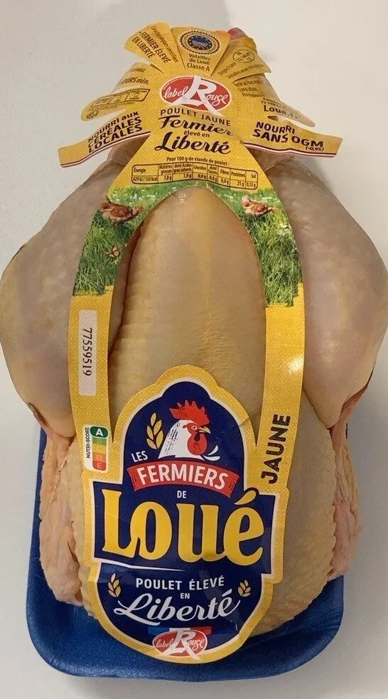 Poulet jaune élevé en liberté