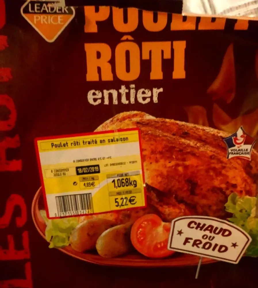 Poulet rôti entier