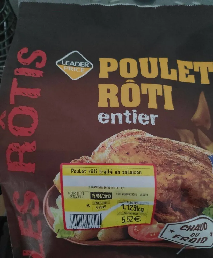 Poulet rôti entier