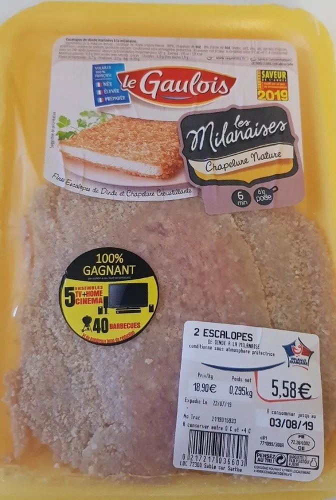 Escalope de dinde à la milanaise