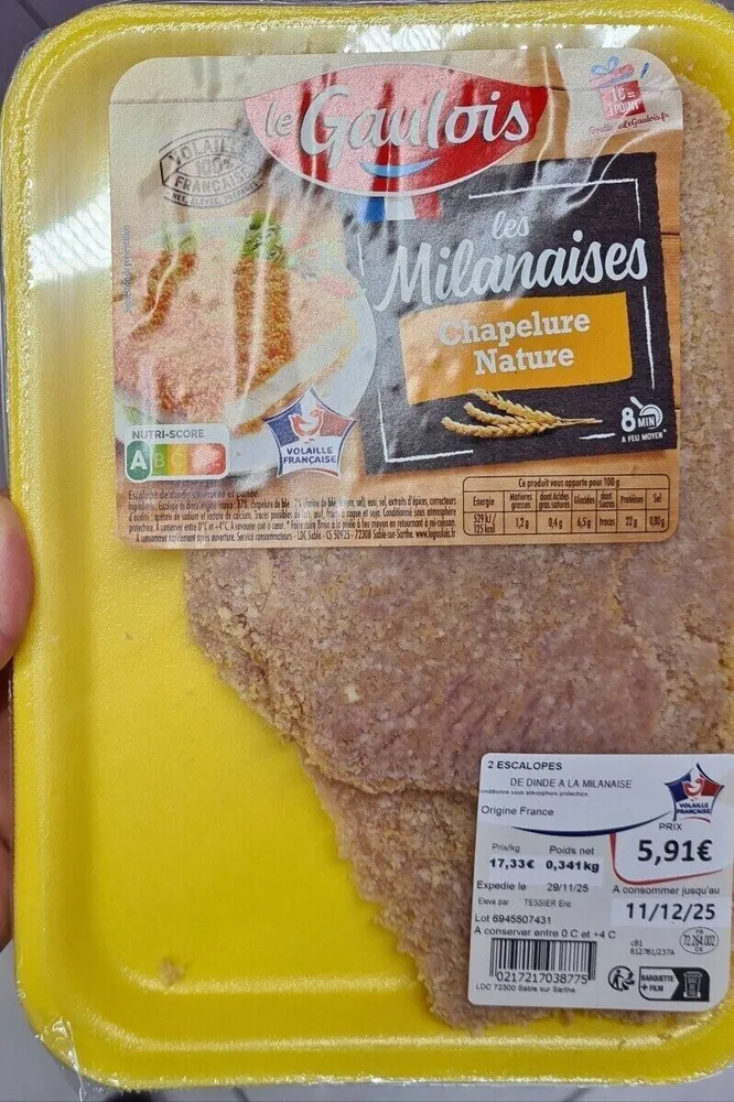 Escalopes dinde panées