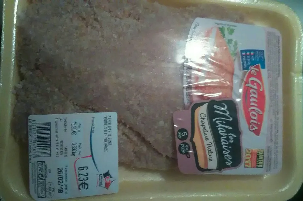 Escalopes de dinde marinees à la milanaise